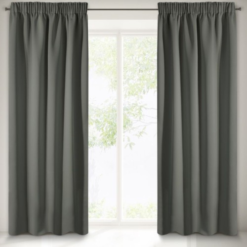 Zasłona gotowa Blackout na taśmie 135x270 Grafitowa