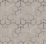 Tkanina Zasłonowa Beżowe Wzory szer:150cm