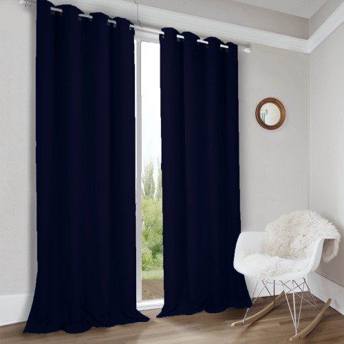 Zasłona gotowa na wymiar Panama Ciemny Granat