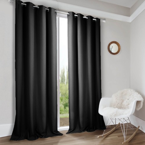 Zasłona gotowa na wymiar Panama Czarna