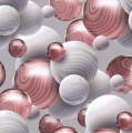 Tkanina Zasłonowa Różowe Koła 3D