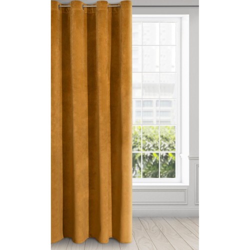 Zasłona Gotowa na Wymiar Welur 82 Musztarda