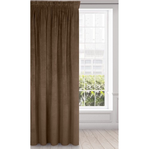 Zasłona Gotowa na Wymiar Welur 21 Brązowy