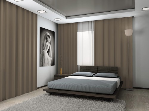 Zasłona Na Wymiar Blackout 114 Brązowo-Szara Szer.: 145 cm