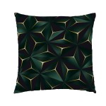Poszewka Trójkąt Zielono-Złoty Trójwymiarowy