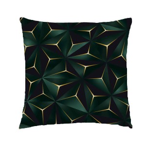 Poszewka Trójkąt Zielono-Złoty Trójwymiarowy