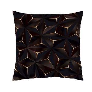 Poszewka Trójkąt Brązowo-Złoty Trójwymiarowy
