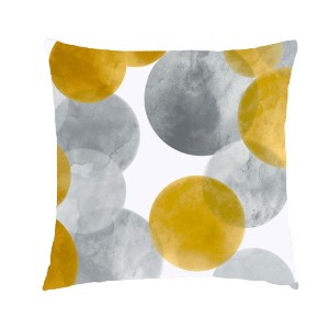 Poszewka Na Poduszkę Żółto Szare Koła