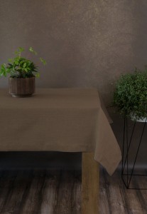 Obrus Gotowy Len Natura Brąz Na Wymiar