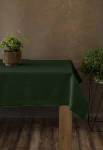 Obrus Gotowy Len Natura Ciemna Zieleń Na Wymiar