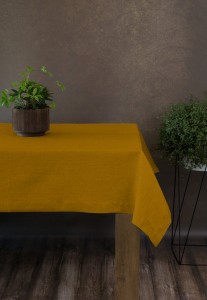 Obrus Gotowy Len Natura Musztarda Na Wymiar