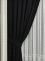 Zasłona Gotowa na Wymiar Velvet Milan Czarna przelotki taśma