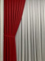 Zasłona Gotowa na Wymiar Velvet Milan Czerwony przelotki taśma