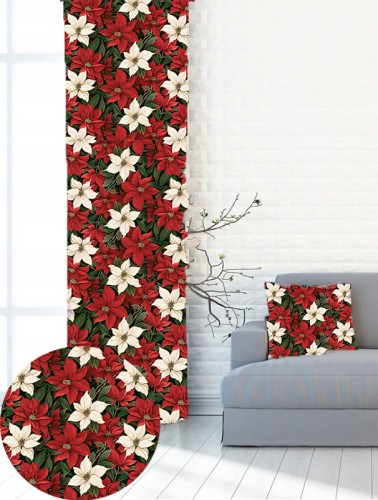 Zasłona gotowa na wymiar przelotki taśma Ogród Świąteczny