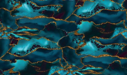 Tkanina Zasłonowa Błękitny Marmur Wzory szer:150cm