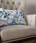 Poszewka Na Poduszkę Niebieskie Kwiaty