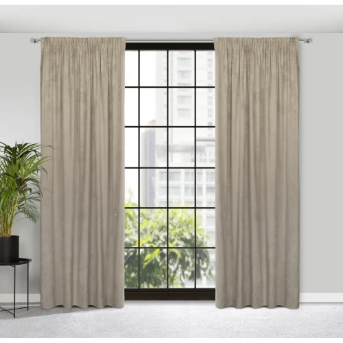 Zasłona Gotowa NADIA 140 x300 -  Beżowa z marmurem