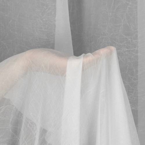 Woal Kreszowany  z ołowianką- Biały WYS: 280 CM