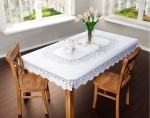 Obrus Gotowy 724412 Żakardowy Biały  140 cm x 180 cm 