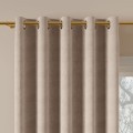 Zasłona Gotowa na Wymiar Velvet Milan Ciepły beżowy przelotki taśma