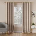 Zasłona Gotowa na Wymiar Velvet Milan Ciepły beżowy przelotki taśma