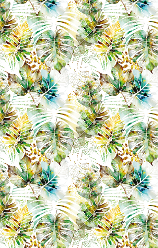 Tkanina Ogrodowa wodoodporna  Malowana Monstera szer. 160 cm