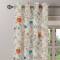 Zasłona Gotowa na wymiar Kolorowe Kwiaty szer. 145 cm przelotki taśma