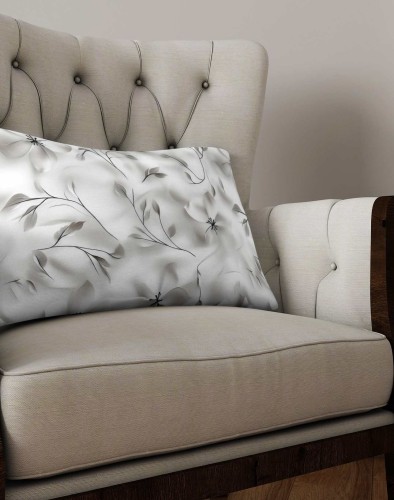 Poszewka Dekoracyjna Na Poduszkę Szara Botanika