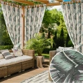Zasłona Gotowa GARDEN7  WODOODPORNA 155x240 Liście Monstery