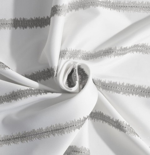 Tkanina Zasłonowa EMILY Śmietankowo -Srebrna szer. 140 cm