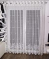 Firana Gotowa z Haftem Tiul Grecki KYRA Biała Taśma Przelotki  Na Wymiar