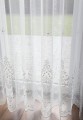 Firana Gotowa z Haftem Tiul Grecki KYRA Biała Taśma Przelotki  Na Wymiar