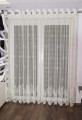 Firana Gotowa z Haftem Tiul Grecki KYRA Ecru Taśma Przelotki  Na Wymiar