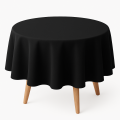Obrus Gotowy Okrągły PANAMA Czarna Na Wymiar