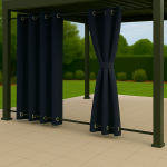 Zasłony Ogrodowe na wymiar Wodoodporne Granat 04  Przelotki Góra i Dół