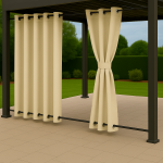 Zasłony Ogrodowe na wymiar Wodoodporne Ecru 16  Przelotki Góra i Dół