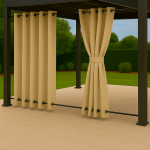 Zasłony Ogrodowe na wymiar Wodoodporne Beżowy 17  Przelotki Góra i Dół