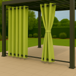 Zasłony Ogrodowe na wymiar Wodoodporne Limonka 19  Przelotki Góra i Dół