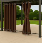 Zasłony Ogrodowe na wymiar Wodoodporne Brązowy 22  Przelotki Góra i Dół