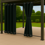 Zasłony Ogrodowe na wymiar Wodoodporne Butelkowa Zieleń 31a Przelotki Góra i Dół