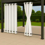 Zasłony Ogrodowe na wymiar Wodoodporne Biały 33 Przelotki Góra i Dół