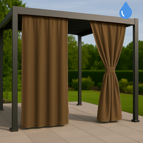 Zasłony Ogrodowe na wymiar Wodoodporne Kawa