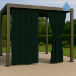 Zasłony Ogrodowe na wymiar Wodoodporne Butelkowa Zieleń