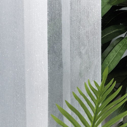 Firana Kryształek Kratka Połysk CLIO  Biała wys:320 cm NA METRY  