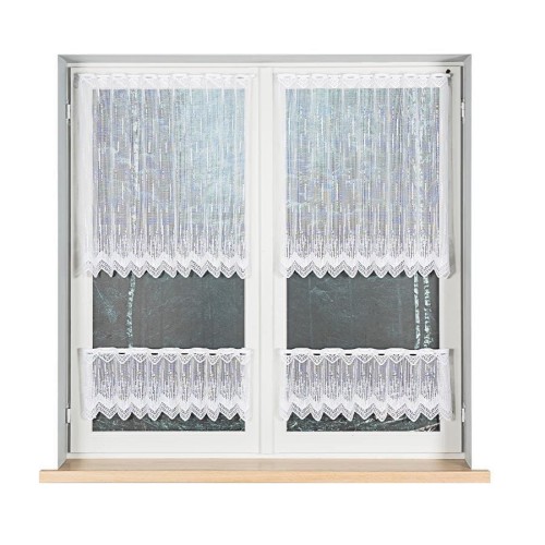 Zazdrostka Żakardowa 000146 Biała  wys: 80 cm Na Metry   