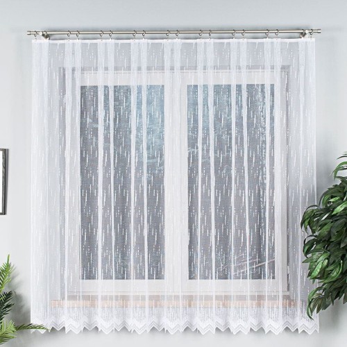 Firana Żakardowa 000146 Biała  wys: 180 cm Na Metry   