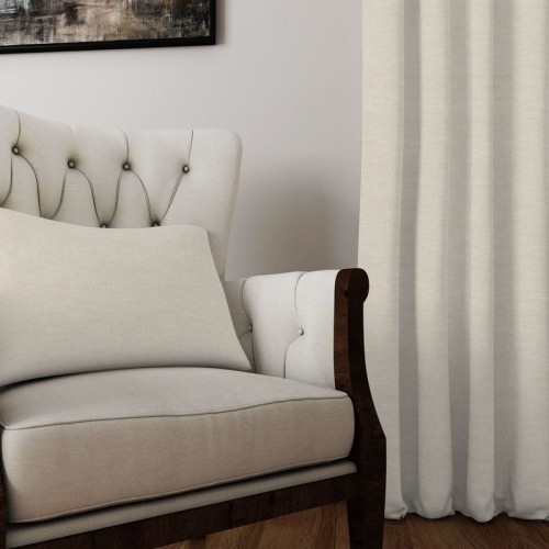 Zasłona Gotowa LINO Kremowa Duża Szerokość Na Wymiar
