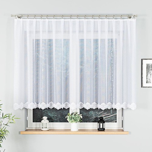 Firana Żakardowa 023405 Biała wys:130 cm Na Metry 