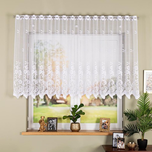 Firana Żakardowa 044330 Biała  wys: 120 cm Na Metry