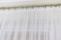 Firana z Haftem Bambus AMELIE Biała Taśma Przelotki wys: max 180 cm Na WYMIAR